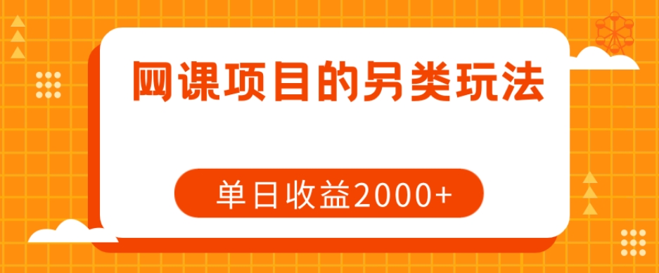 网课项目的另类玩法，单日收益2000+【揭秘】-鹤行社项目库