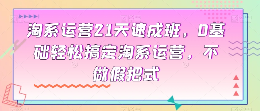 淘系运营21天速成班，0基础轻松搞定淘系运营，不做假把式-鹤行社项目库