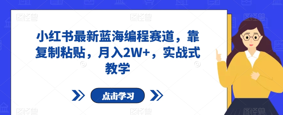 小红书最新蓝海编程赛道，靠复制粘贴，月入2W+，实战式教学【揭秘】-鹤行社项目库