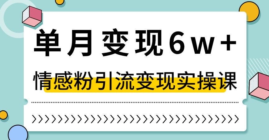 单月变现6W+，抖音情感粉引流变现实操课，小白可做，轻松上手，独家赛道【揭秘】-鹤行社项目库