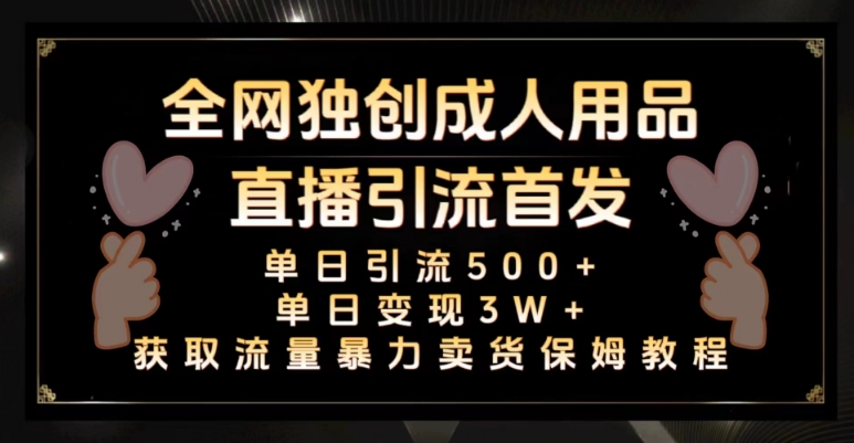 全网独创真人主播+无人直播单日引流500+，橙人用品暴力卖货单日变现3W+保姆似教学2.0【揭秘】-鹤行社项目库