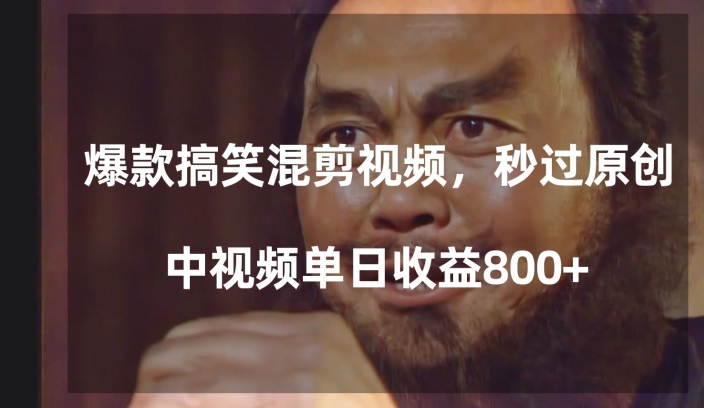 爆款搞笑混剪视频，百分百过原创，单日中视频播放收益800+【揭秘】-鹤行社项目库