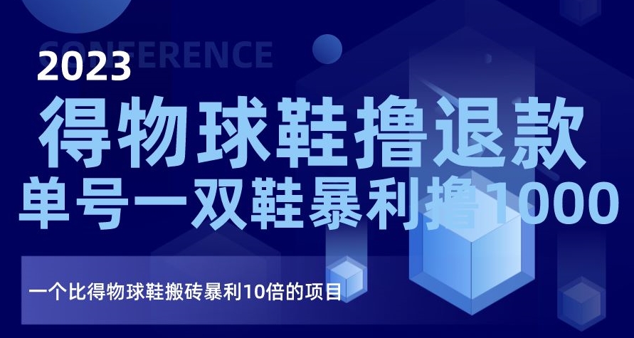 2023得物球鞋撸退款，单号一双鞋暴利撸1000，一个比得物球鞋搬砖暴利10倍的项目【揭秘】-鹤行社项目库