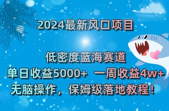 2024最新风口项目，低密度蓝海赛道，单日收益5000+，一周收益4w+！【揭秘】-鹤行社项目库