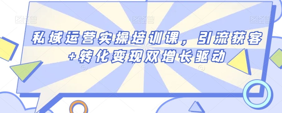 私域运营实操培训课，引流获客+转化变现双增长驱动-鹤行社项目库