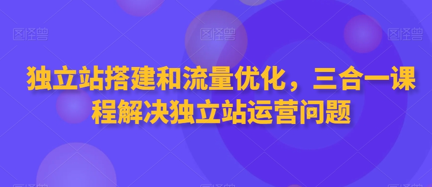 独立站搭建和流量优化，三合一课程解决独立站运营问题-鹤行社项目库