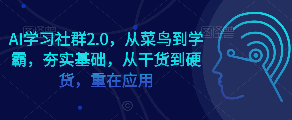 AI学习社群2.0，从菜鸟到学霸，夯实基础，从干货到硬货，重在应用-鹤行社项目库