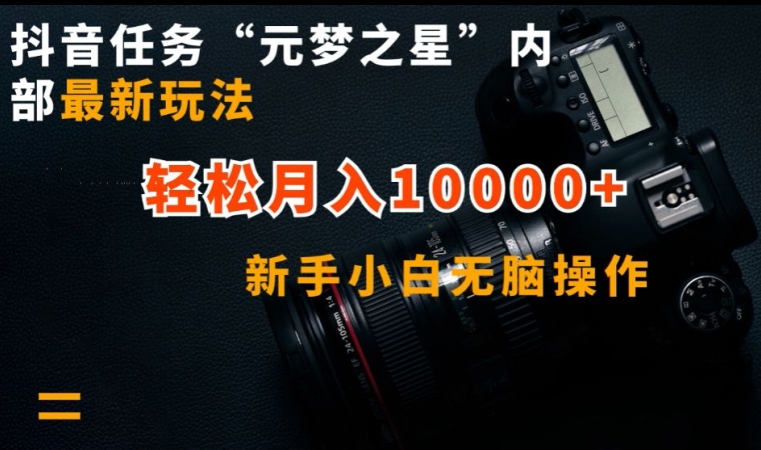 抖音任务“元梦之星”内部最新玩法，新手小白无脑操作，轻松月入10000+【揭秘】-鹤行社项目库