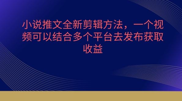 小说推文全新剪辑方法，一个视频可以结合多个平台去发布获取【揭秘】-鹤行社项目库