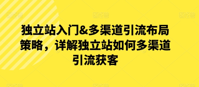 独立站入门&多渠道引流布局策略，详解独立站如何多渠道引流获客-鹤行社项目库