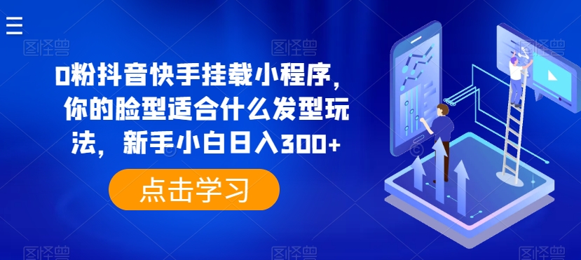 0粉抖音快手挂载小程序，你的脸型适合什么发型玩法，新手小白日入300+【揭秘】-鹤行社项目库