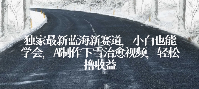 独家最新蓝海新赛道，小白也能学会，AI制作下雪治愈视频，轻松撸收益【揭秘】-鹤行社项目库