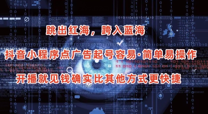 抖音小程序点广告项目，起号容易，简单易操作，开播就见有收益【揭秘】-鹤行社项目库