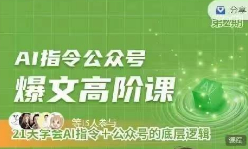 Ai指令公众号高阶课，学会ai指令+公众号的底层逻辑-鹤行社项目库